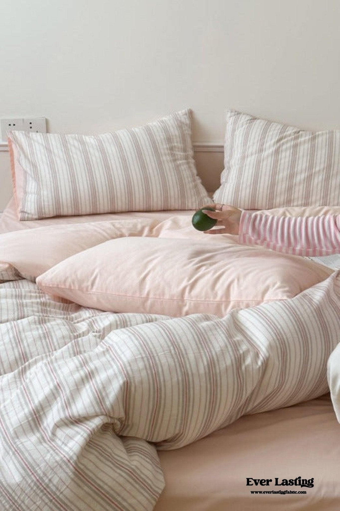 Cozy Pastel Striped Washed Cotton Bedding Set - Ever Lasting
