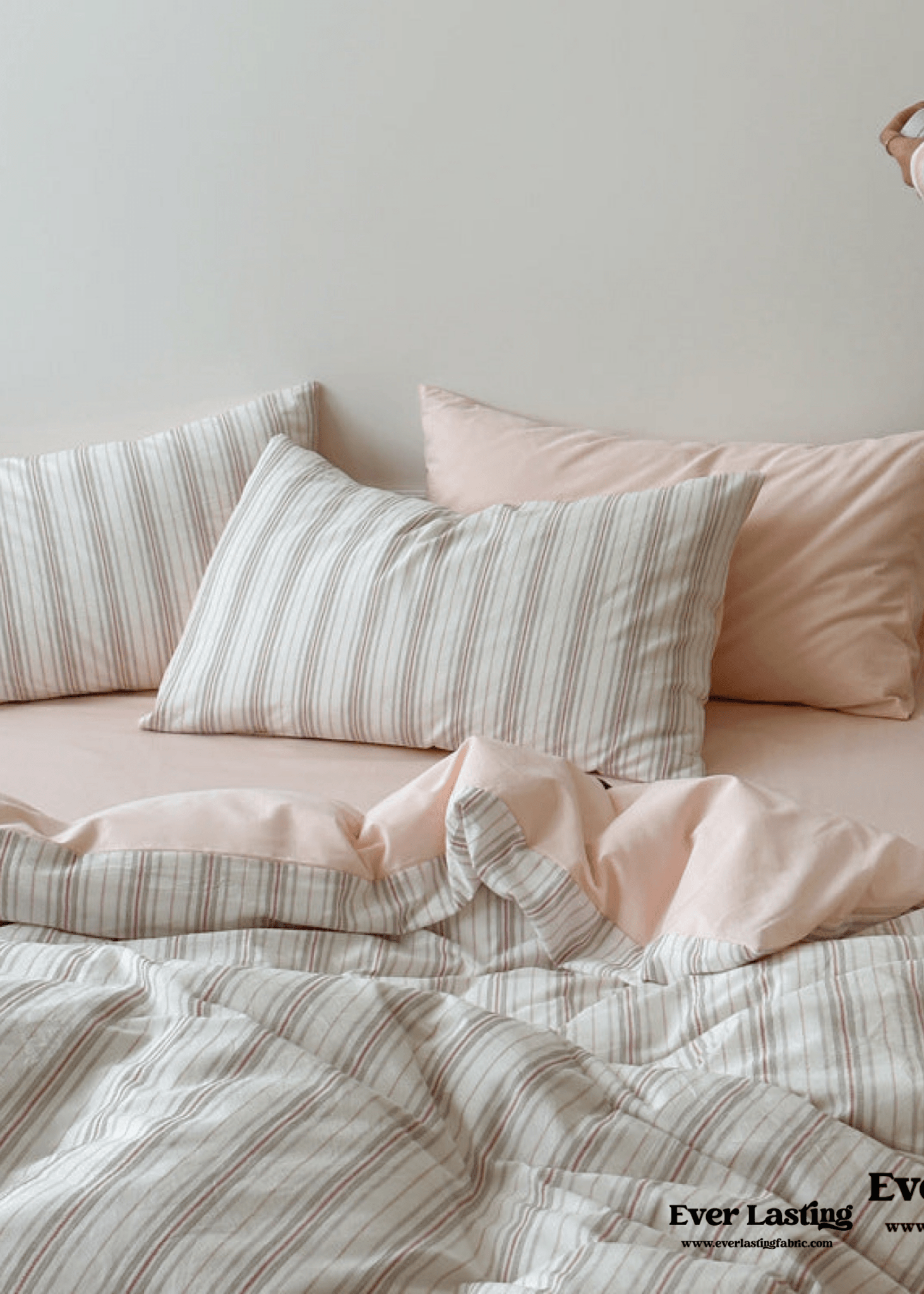 Cozy Pastel Striped Washed Cotton Pillowcases / Blue - Ever Lasting