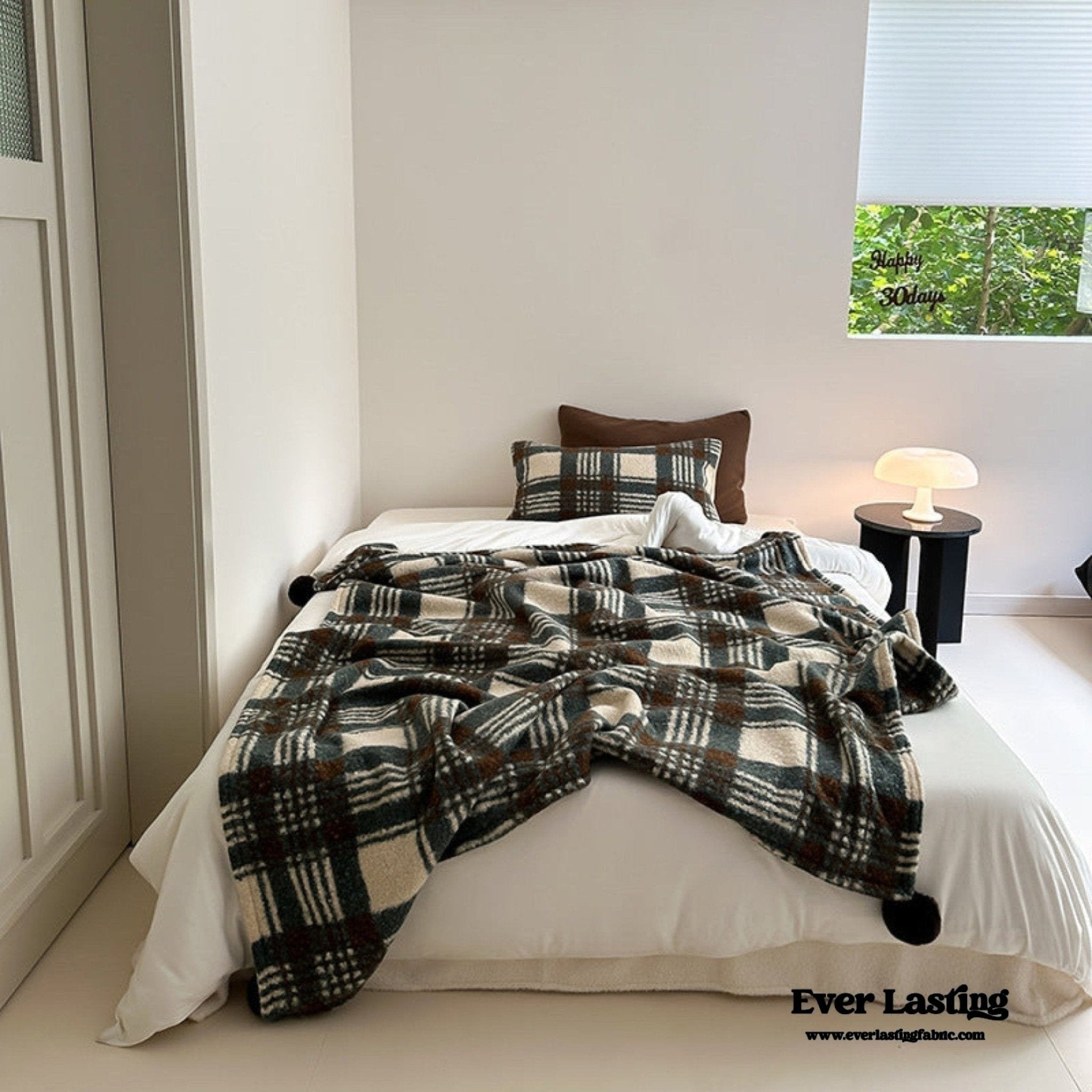 Cozy Plaid Wool Throw Blanket / Red - Ever Lasting