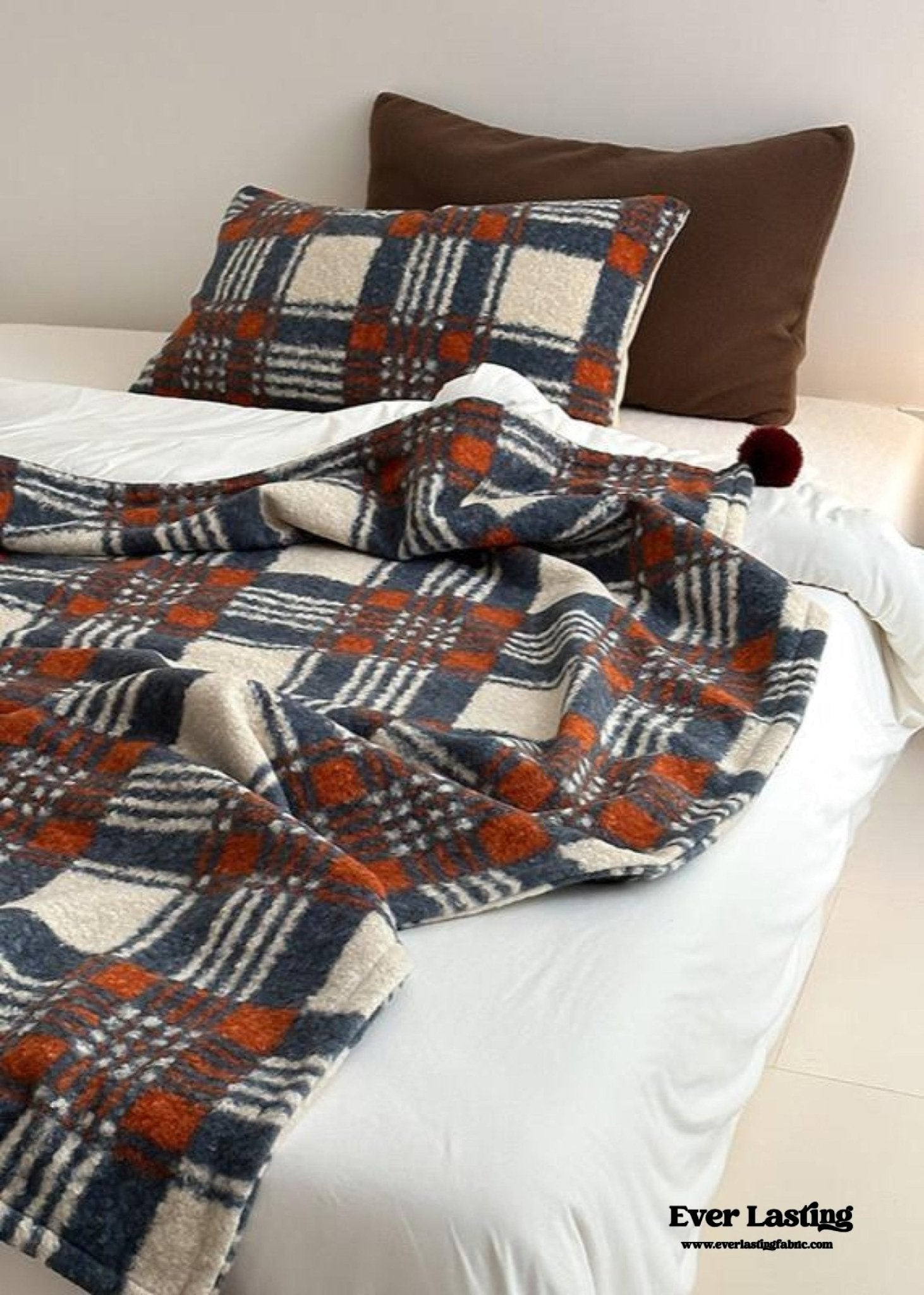 Cozy Plaid Wool Throw Blanket / Red - Ever Lasting