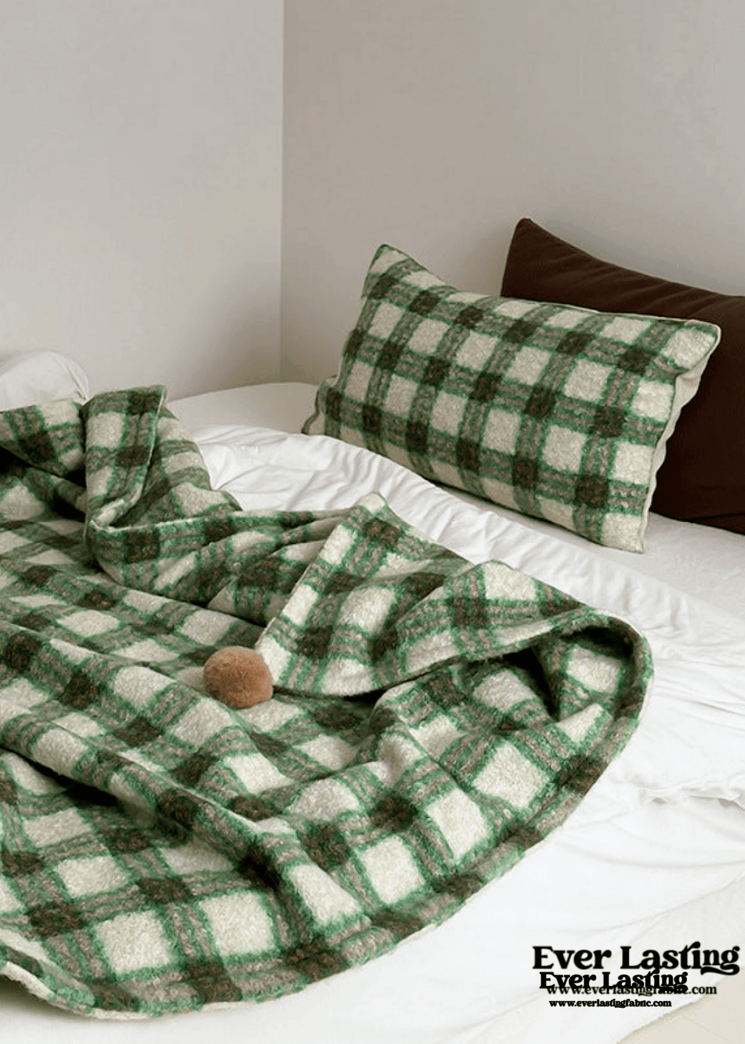 Cozy Plaid Wool Throw Blanket / Red - Ever Lasting