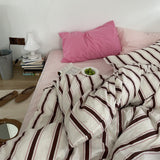 Cozy Washed Cotton Striped Bedding Bundle Pink / Small Flat