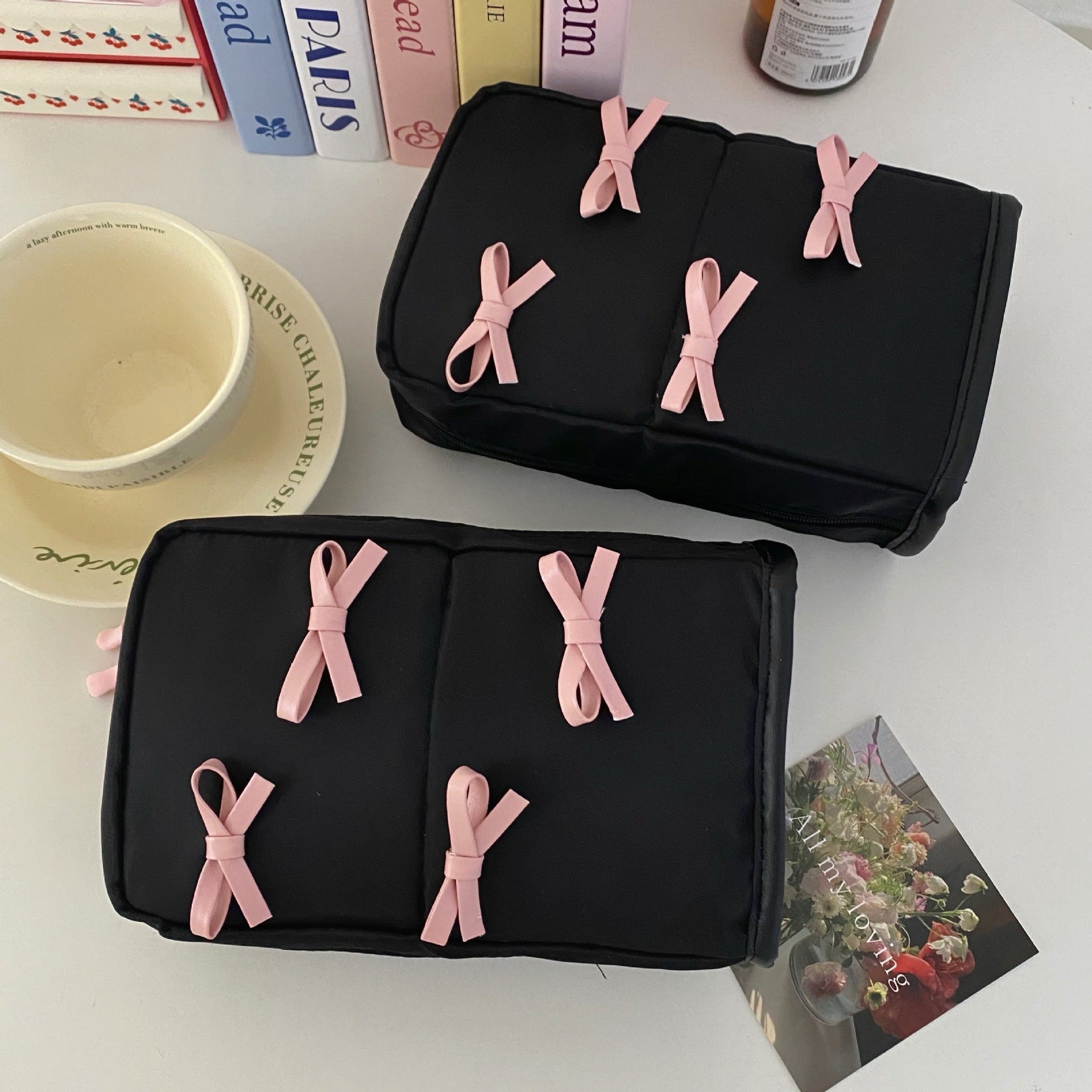 Cute Bow Black Makeup Bag - Ever Lasting