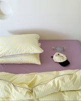 Pepper Candy Stripe Bedding Set / Green + Pink