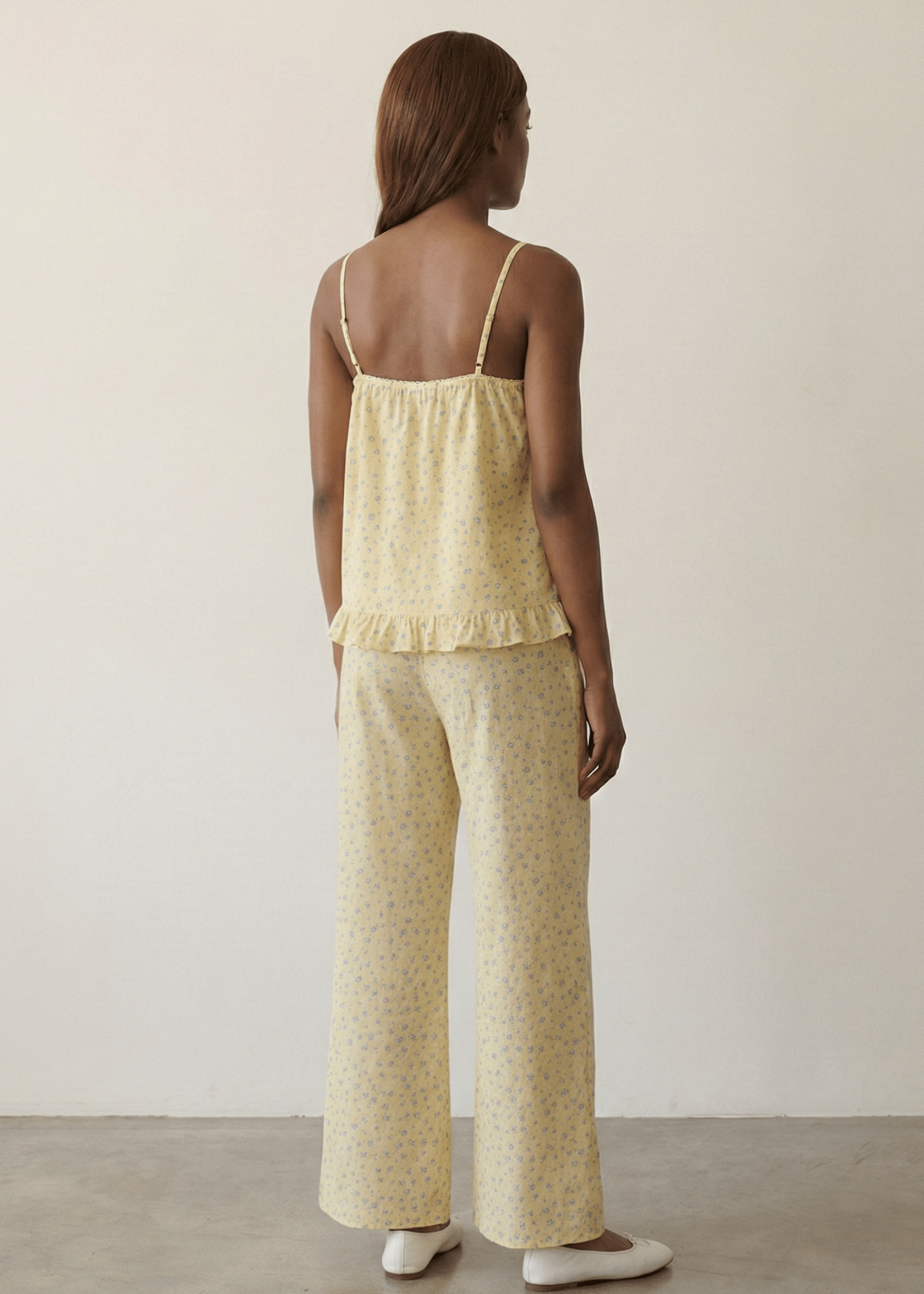  - Ever Lasting - Dahliana Sleeveless Floral Pajama Set / Yellow - Pajamas - Ever Lasting