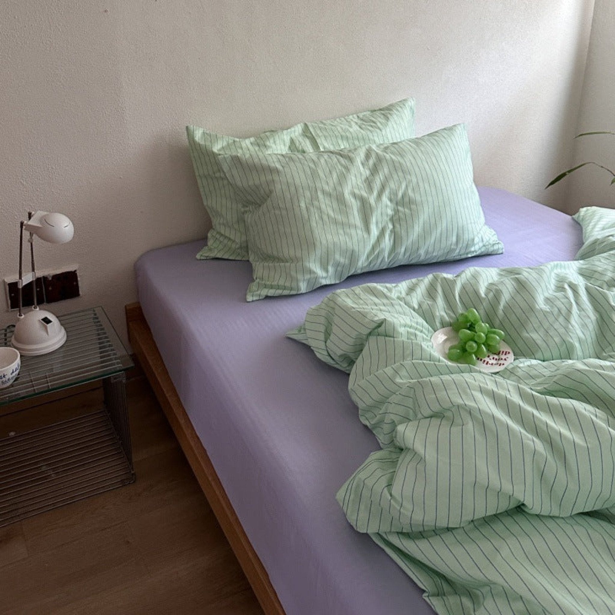 Daisy Mint Fresh Striped Bedding Set / Purple & Pink - Ever Lasting
