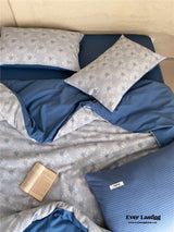 Daisy Waffle Bedding Set / Blue