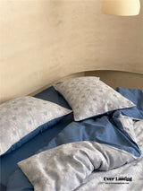 Daisy Waffle Bedding Set / Blue