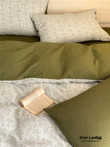 Daisy Waffle Bedding Set / Green