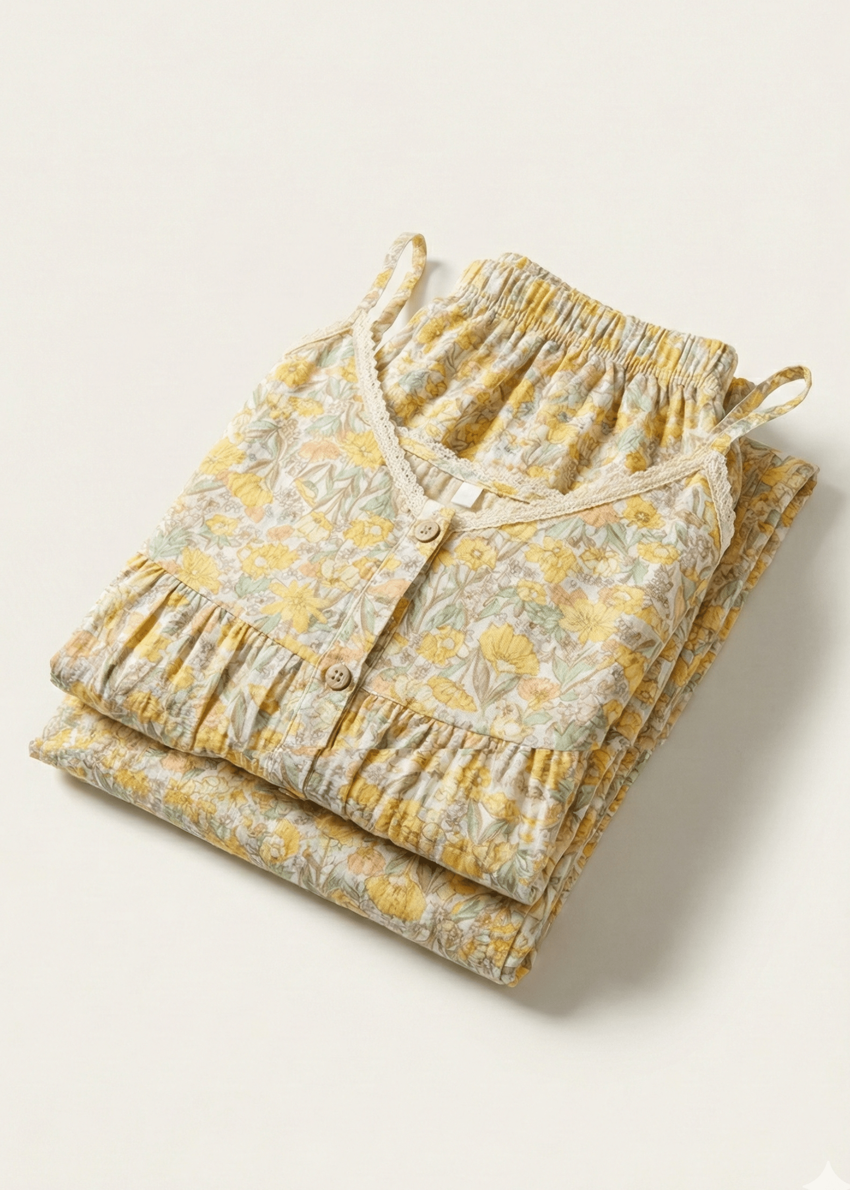  - Ever Lasting - Danica Sleeveless Floral Pajama Set / Yellow - Pajamas - Ever Lasting