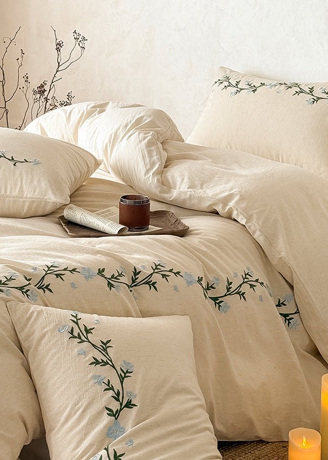 -Ever Lasting - Daphne Embroidery Floral Bedding Bundle -Bedding Bundle -Ever Lasting