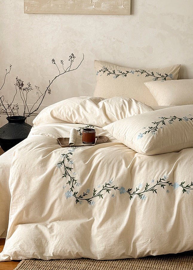 -Ever Lasting - Daphne Embroidery Floral Bedding Bundle -Bedding Bundle -Ever Lasting