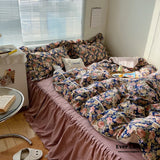 Dark Garden Floral Bedding Set / Blue Mix