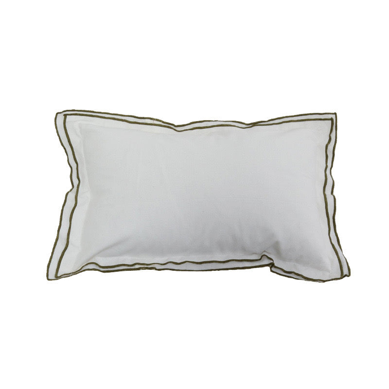 French Minimalist Ruffle Pillow / Khaki