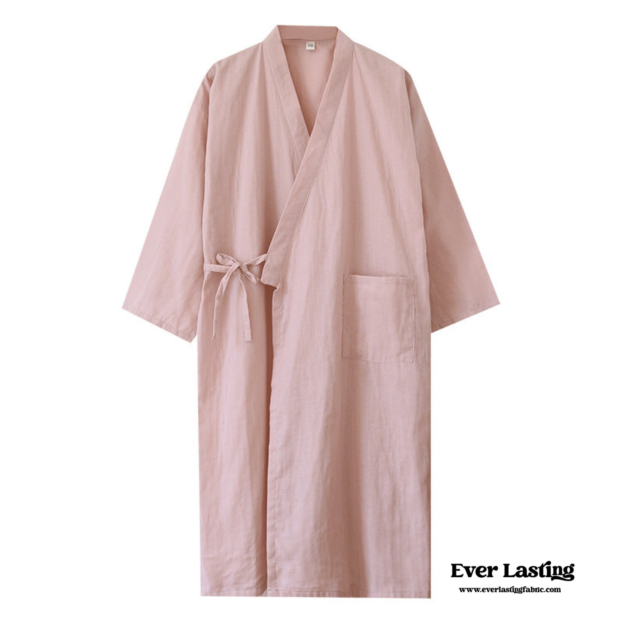 Double - Layer Gauze Cotton Robe / Gray - Ever Lasting