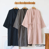 Double - Layer Gauze Cotton Robe / Gray Pajama