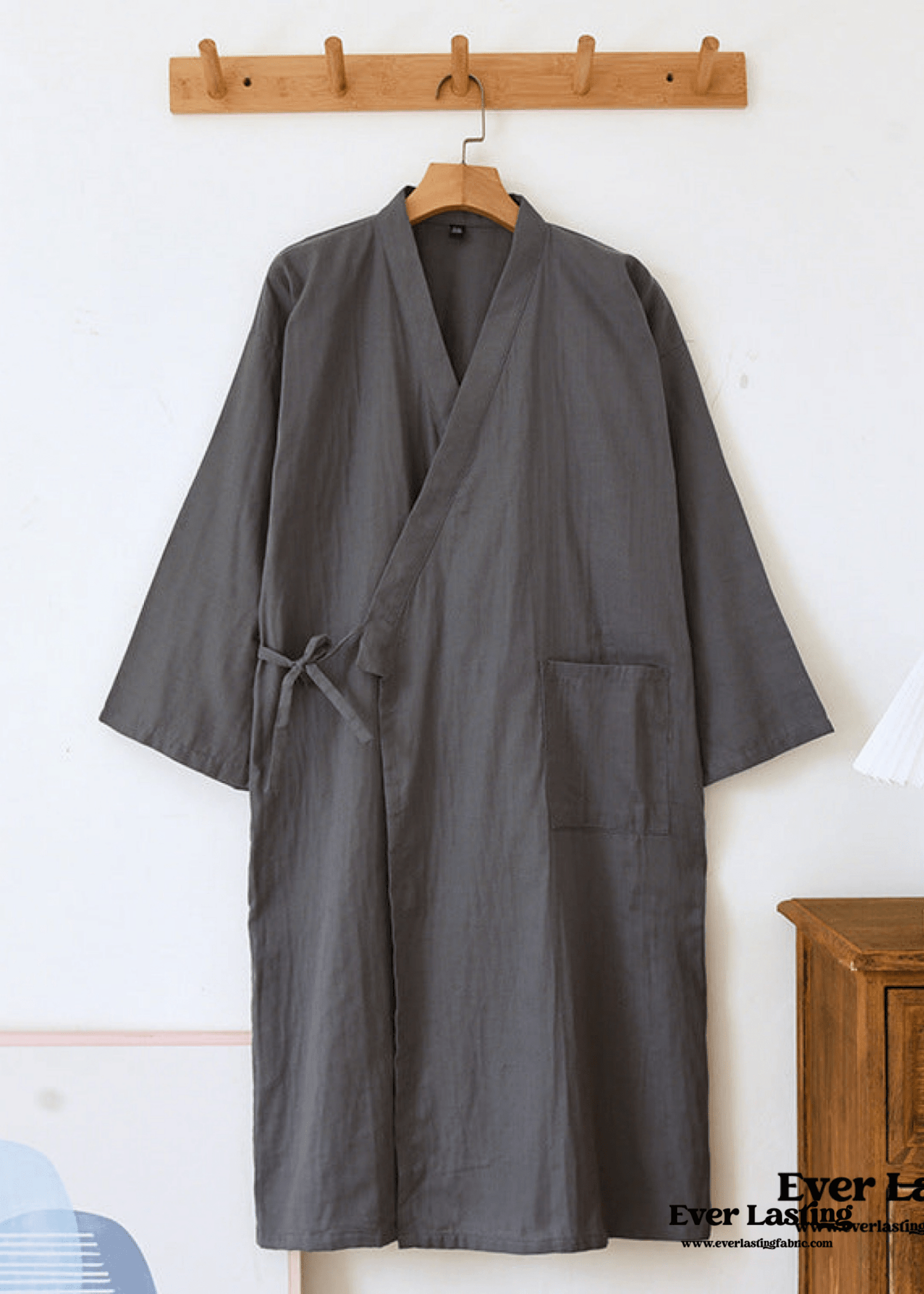 Double - Layer Gauze Cotton Robe / Pink - Ever Lasting