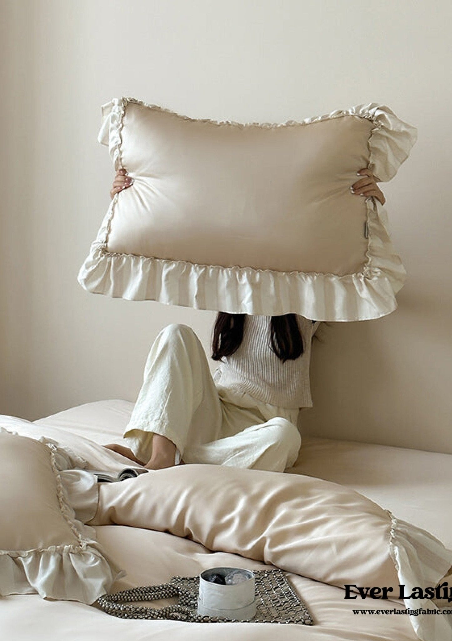 Dreamy Silky Ruffle Tencel Bedding Bundle - Ever Lasting