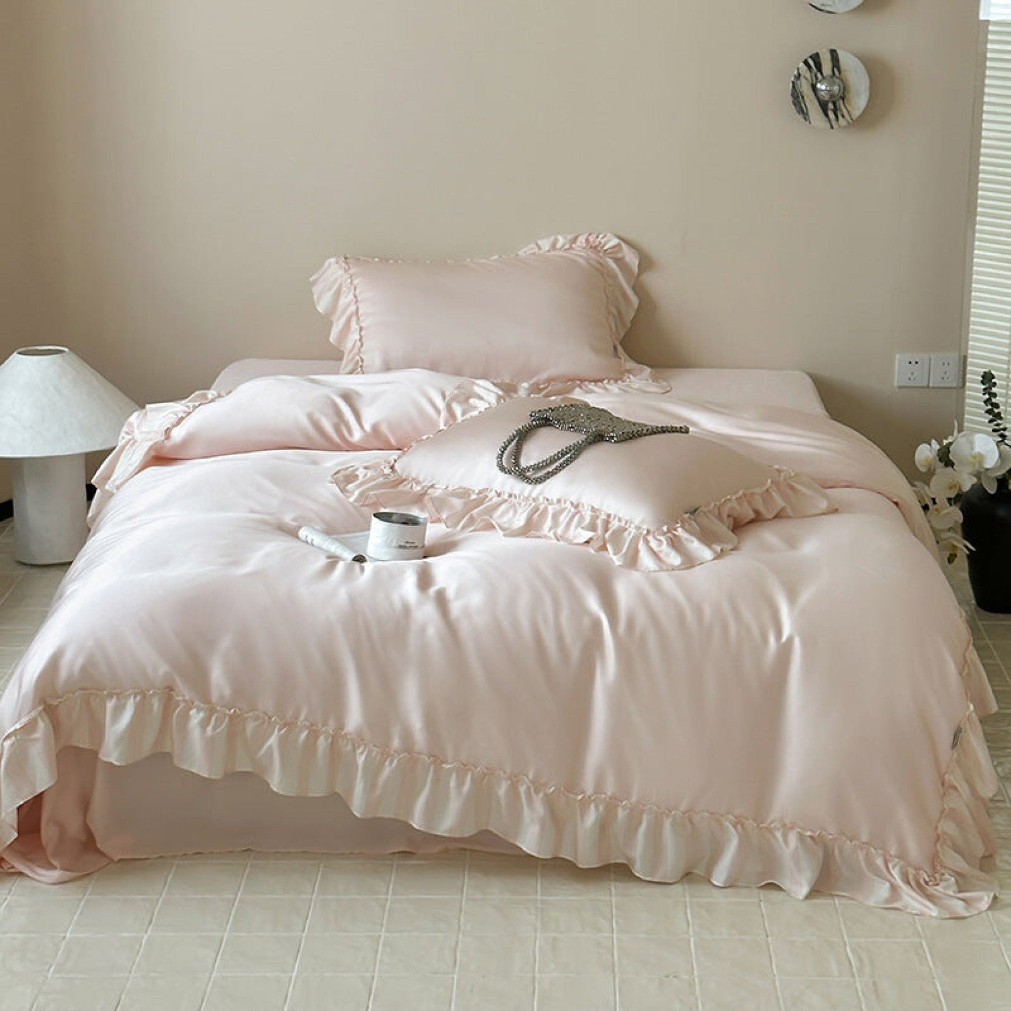 Dreamy Silky Ruffle Tencel Bedding Bundle - Ever Lasting
