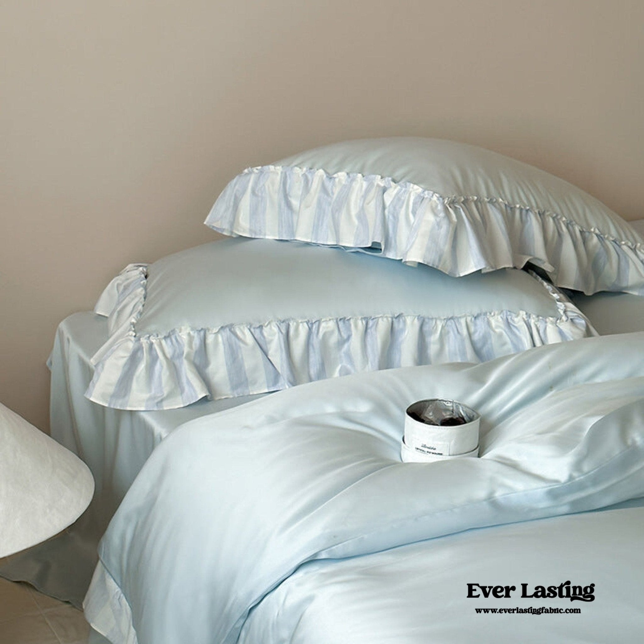 Dreamy Silky Ruffle Tencel Bedding Set / Pink - Ever Lasting