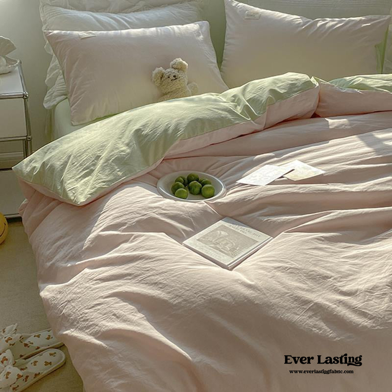 Duo Bedding Set / Pink + Green