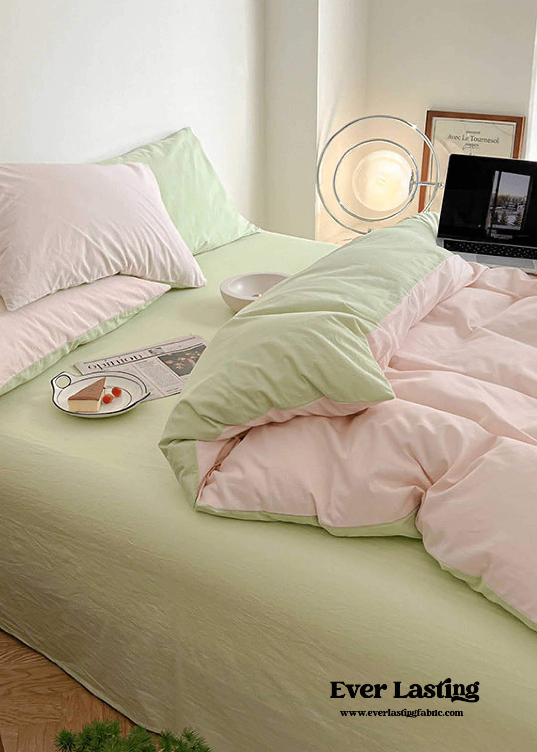  - Ever Lasting - Duo Bedding Set / Pink + Green - Bedding Set - Ever Lasting