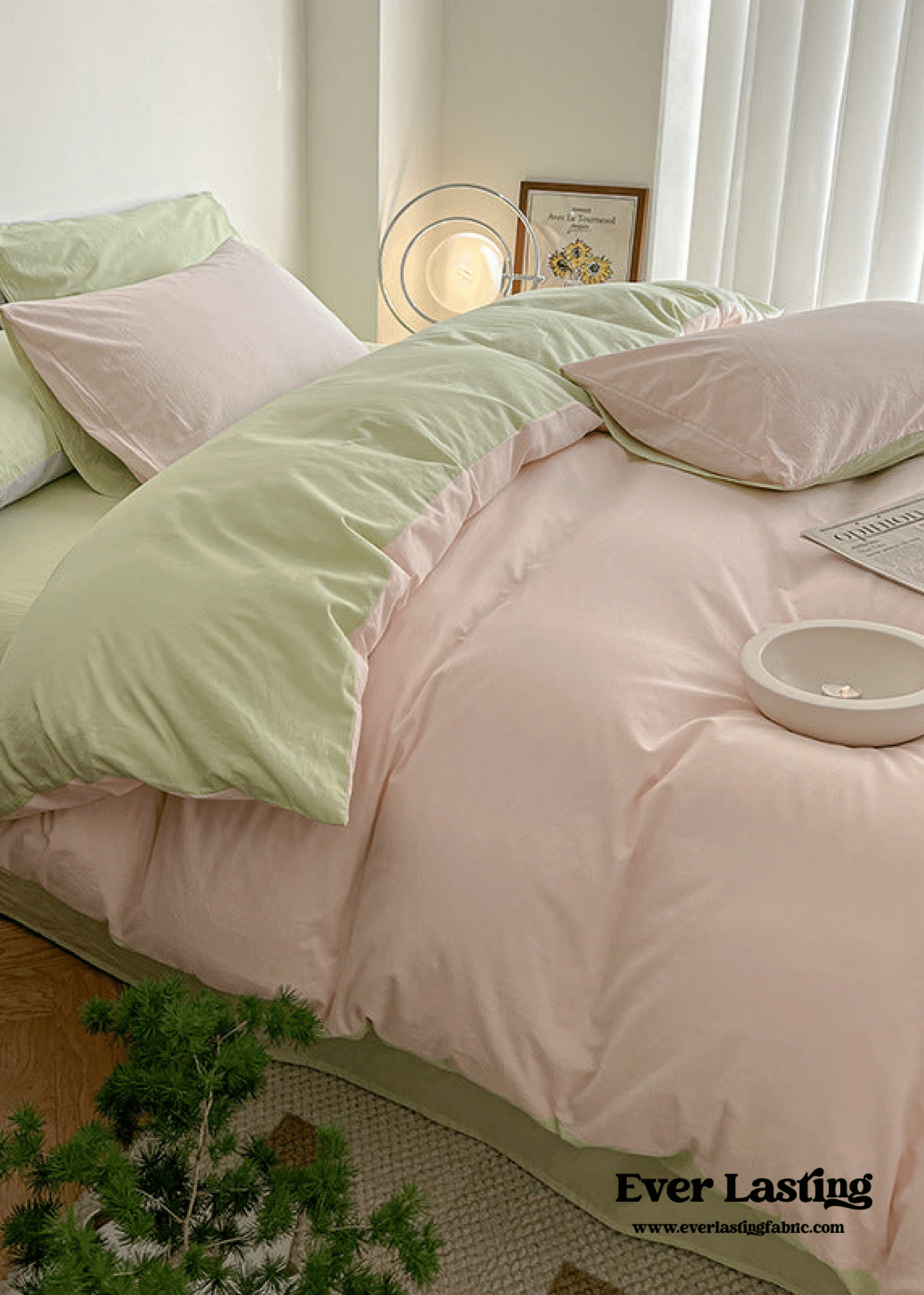  - Ever Lasting - Duo Bedding Set / Pink + Green - Bedding Set - Ever Lasting