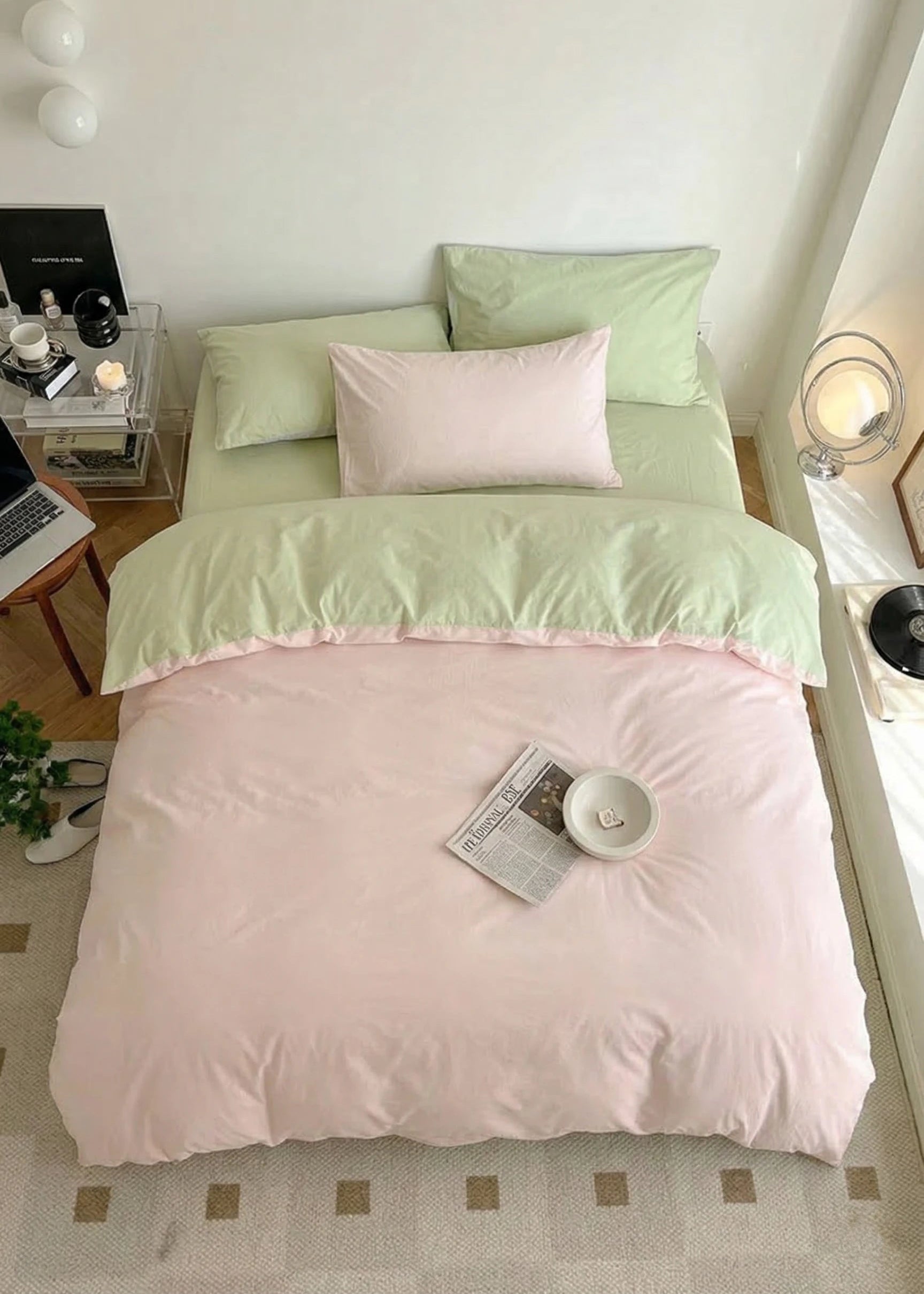  - Ever Lasting - Duo Bedding Set / Pink + Green - Bedding Set - Ever Lasting
