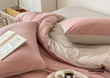 Duo Earth Tone Jersey Knit Bedding Set / Pink Beige