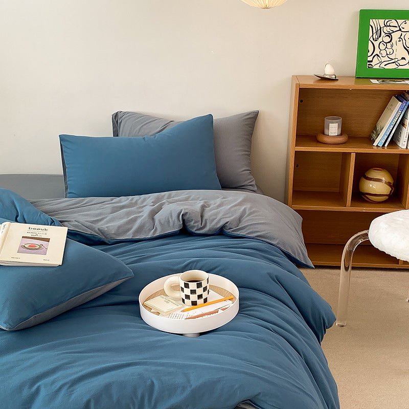  - Ever Lasting - Duo Earth Tone Jersey Knit Bedding Set / Pink Beige - Bedding Set - Ever Lasting