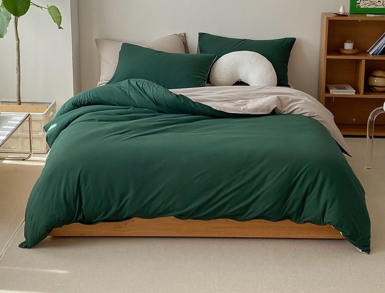  - Ever Lasting - Duo Earth Tone Jersey Knit Bedding Set / Pink Beige - Bedding Set - Ever Lasting