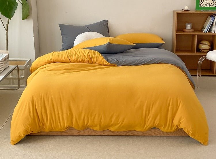  - Ever Lasting - Duo Earth Tone Jersey Knit Bedding Set / Pink Beige - Bedding Set - Ever Lasting