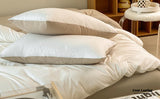 Duo Earth Tone Jersey Knit Bedding Set / White Beige