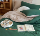Duo Earth Tone Jersey Knit Bedding Set / White Beige