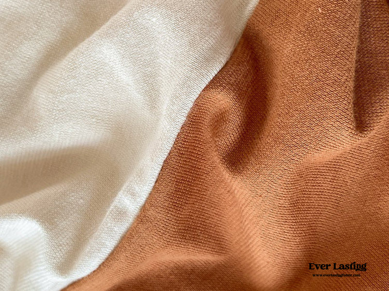 Duo Earth Tone Jersey Knit Bedding Set / White Beige
