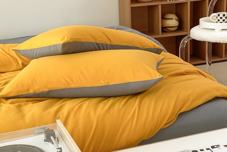  - Ever Lasting - Duo Earth Tone Jersey Knit Bedding Set / White Beige - Bedding Set - Ever Lasting