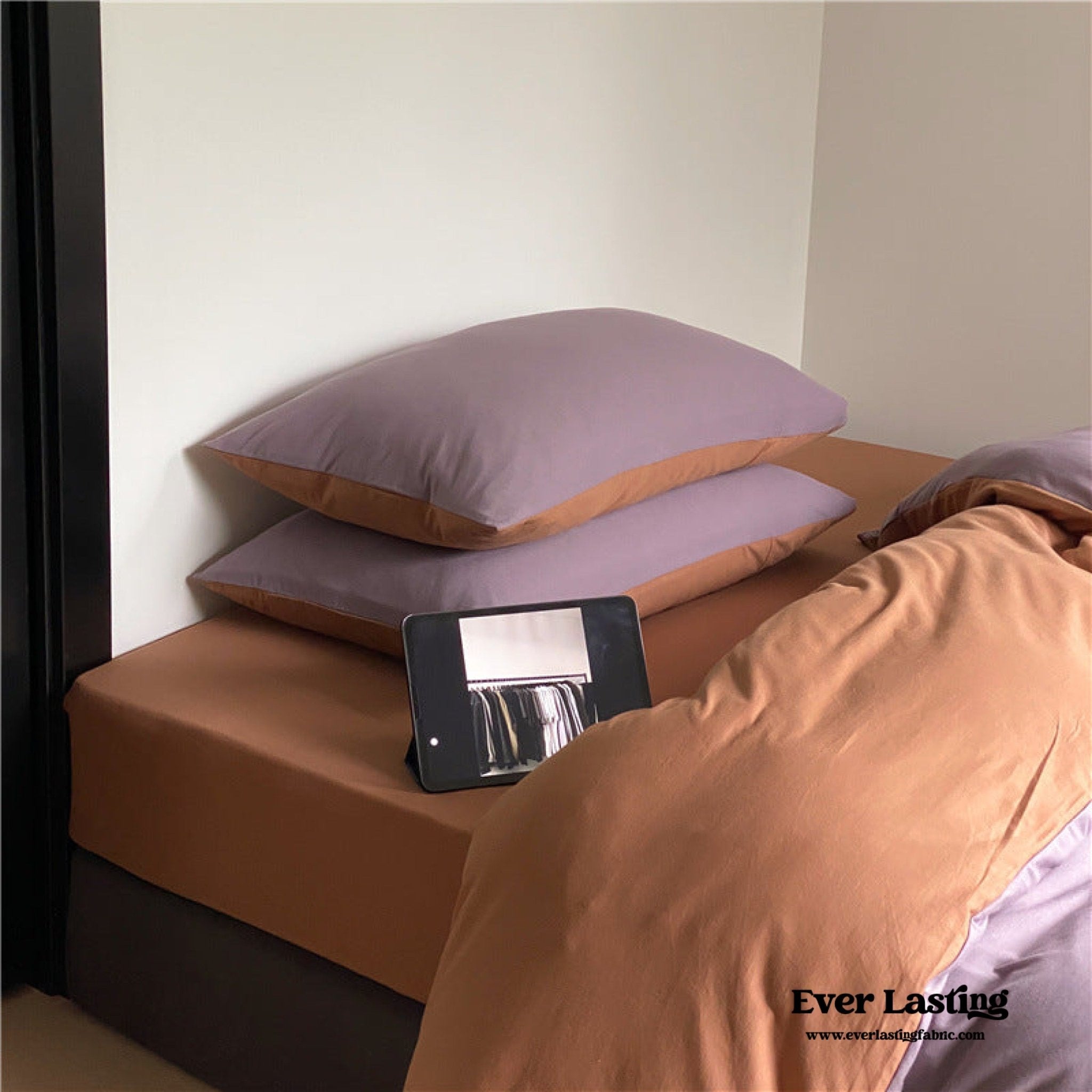 DUO Jersey Knit Bedding Set / Green Blue + Royal Blue - Ever Lasting