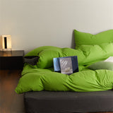 Duo Maximalist Jersey Knit Bedding Set / Green Apple + Gray Medium Fitted