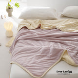 Duo Pastel Cotton Blanket / Purple Yellow Blankets