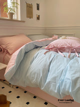 Duo Pastel With Bow Tie Bedding Set / Pink Mint Green