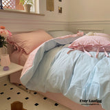 Duo Pastel With Bow Tie Bedding Set / White Blue