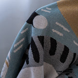 Duo Reversible Cotton Cozy Cat Blanket / Winter Blue Edition Blankets