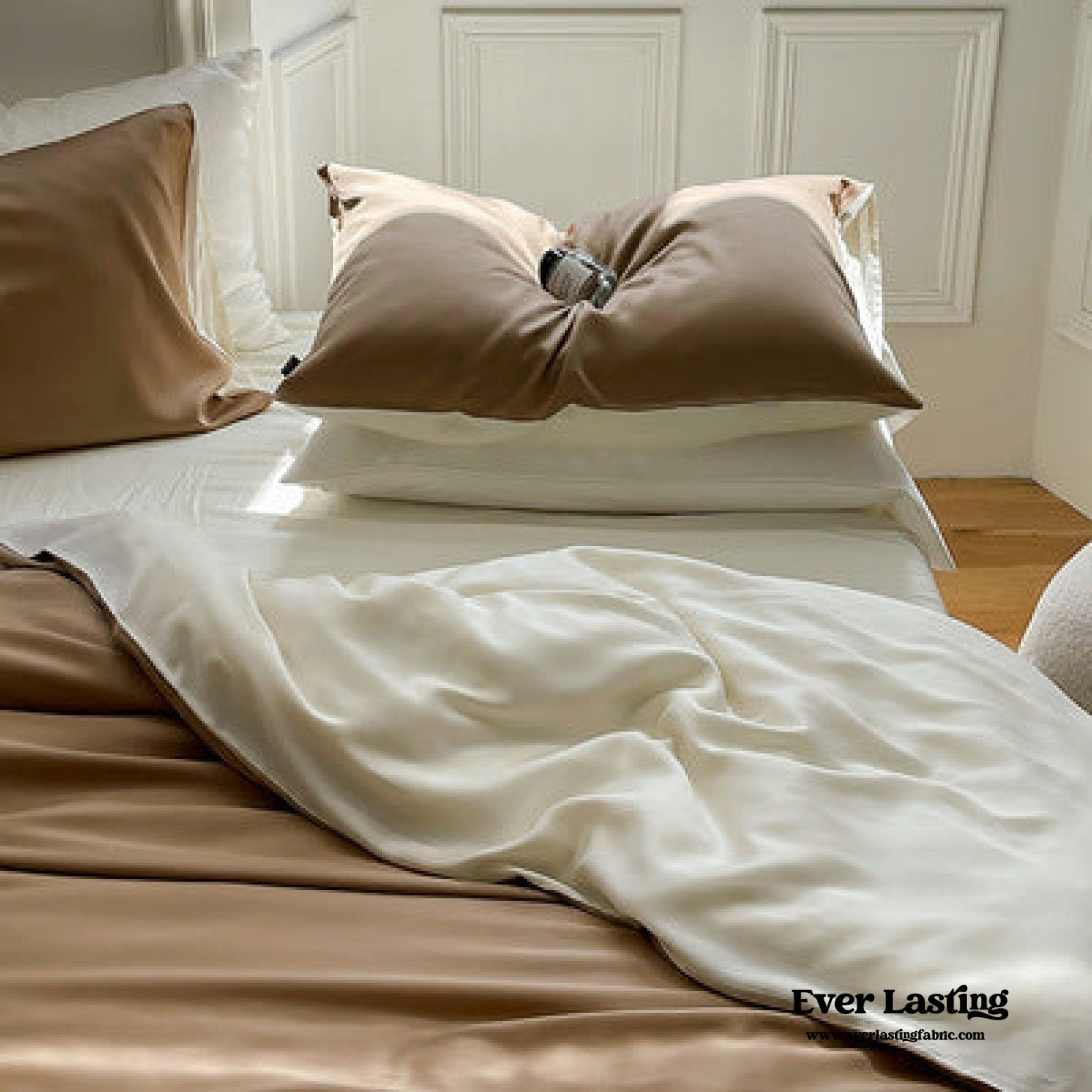 DUO Reversible Pastel Silky Tencel Bedding Set / Green - Ever Lasting