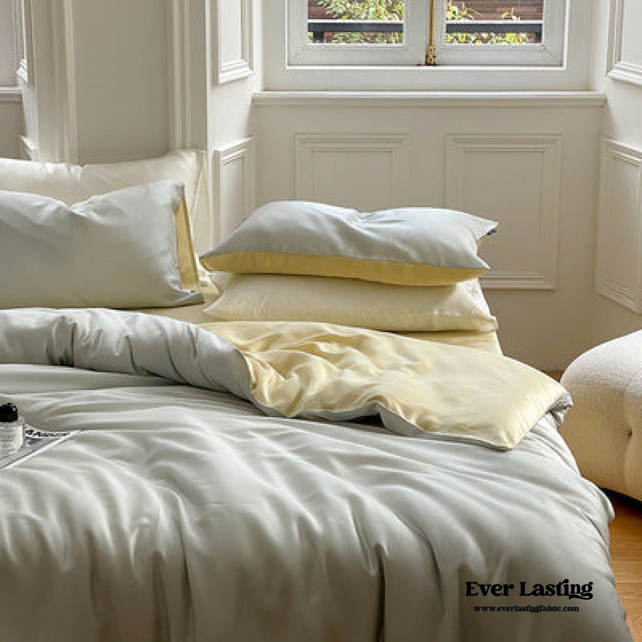 DUO Reversible Pastel Silky Tencel Bedding Set / Green - Ever Lasting