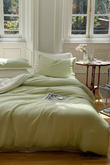 Duo Reversible Pastel Silky Tencel Bedding Set / Green