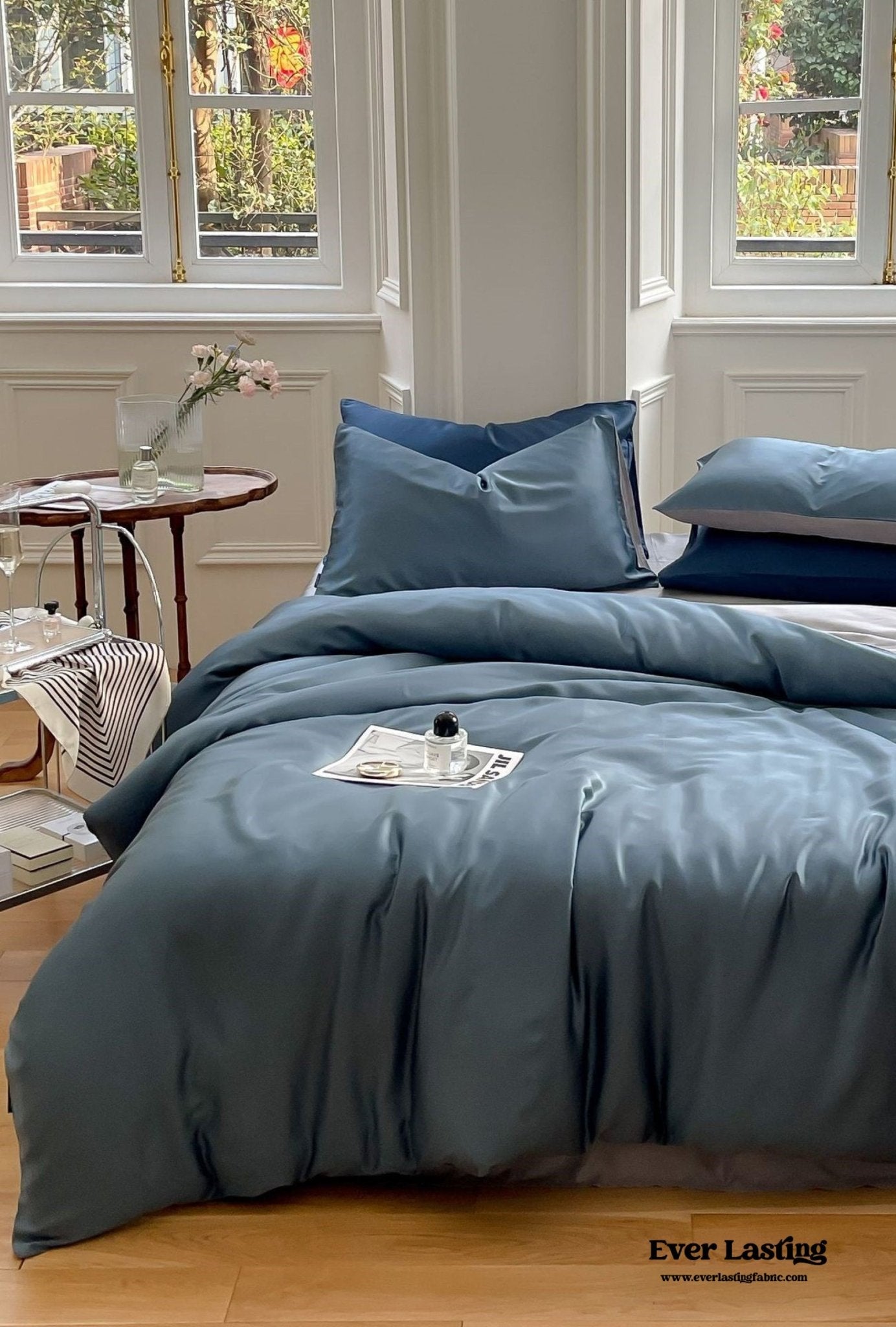 DUO Reversible Pastel Silky Tencel Bedding Set / Green - Ever Lasting