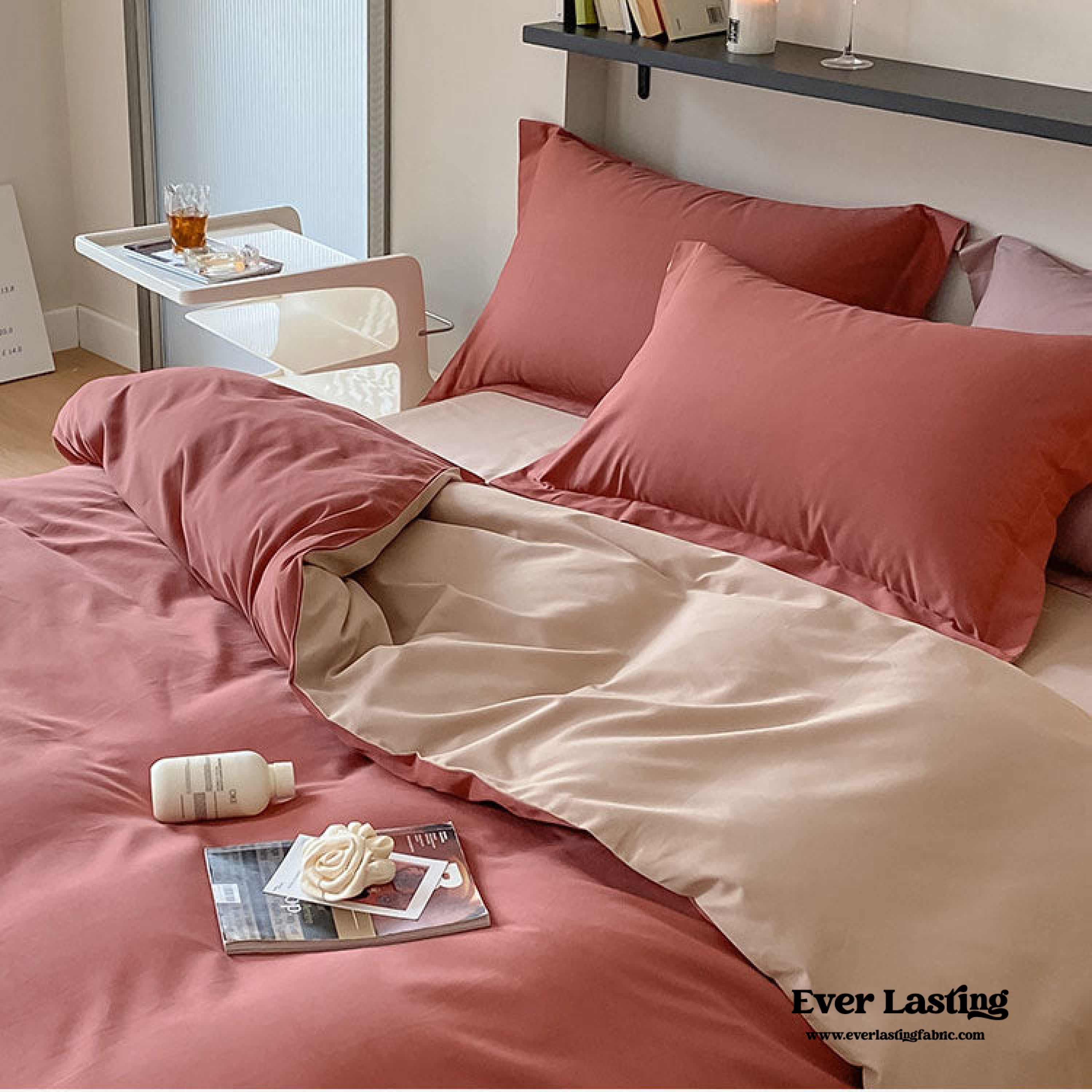 Duo Reversible Premium Cotton Solid Bedding Bundle