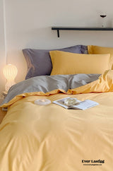 Duo Reversible Premium Cotton Solid Bedding Set / Brown