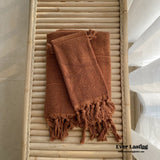 Earth Tone Cotton Tassel Towel