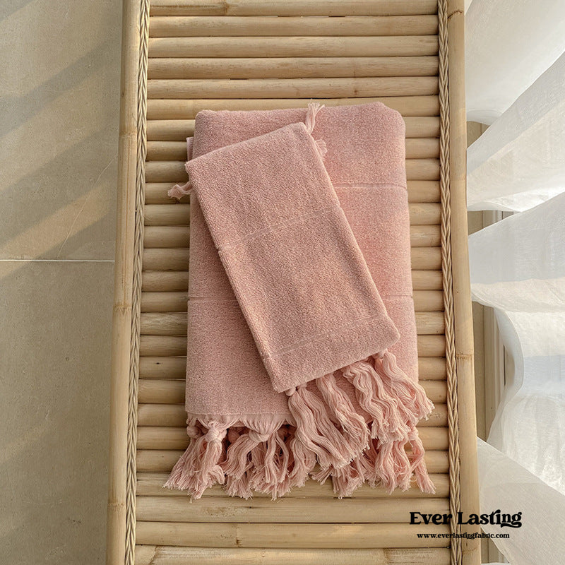 Earth Tone Cotton Tassel Towel (10 Colors)